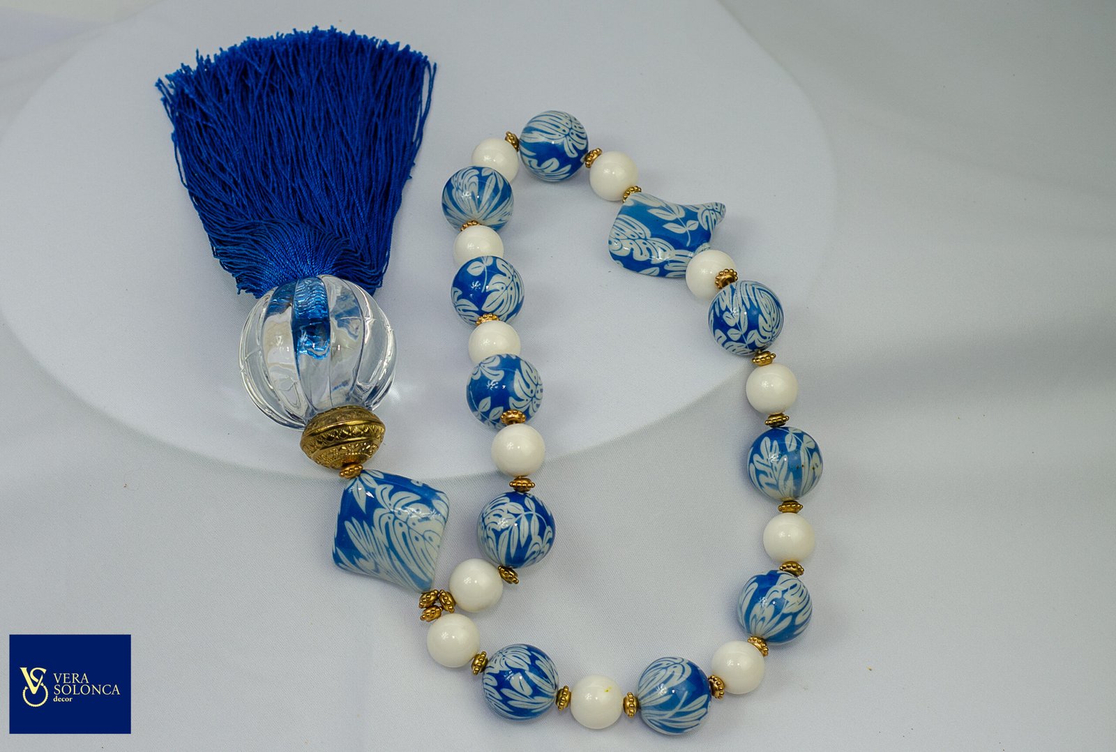 Colar de mesa Arabesco fechado azul