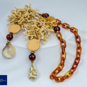 Colar de mesa com elos de resina tartaruga