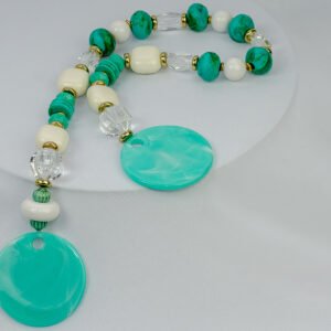 Colar de mesa verde água